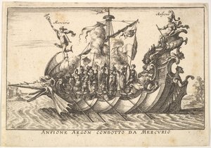 Plaka 2: Mercury Anfione Argon liderliğindeki Argonaut Amphion. condotto da Mercurio, bir..., 1664 ile. by Unbekannt