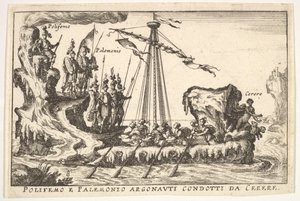 Plaka 8: Ceres Polifemo e Palemonio Argonauti condotti d ..., 1664 tarafından yönetilen Polyphemus ve Palemonius. by Unbekannt