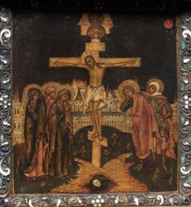 Taşınabilir Üç Parçalı Simge: Çarmıha Gerilme, 1600