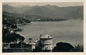 Portofino - Castello Braun ve Panorama Golfo Tigulio, c1900. by Unbekannt