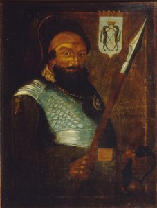 Kazak liderinin portresi, Sibirya Fatihi Yermak Timofeyevich -1585, 18. yüzyılın başlarında. by Unbekannt