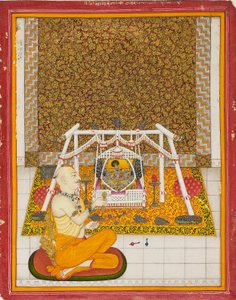 Bir Krishna tapınağında rahip, c1831 by Unbekannt