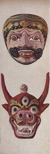 Ritüel ve Festival Maskelerinde İlkel Kültürler - Festival maskesi ve İnek yüzü maskesi, c1935 by Unbekannt