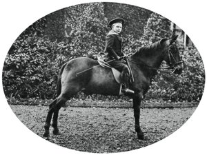 Prens Albert Windsor, altı yaşında, at üstünde oturuyor, 1902 by Unbekannt
