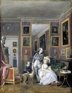 Prens Alexander Sergeevich Stroganov, eşi Ekaterina Petrovna ve çocukları ile birlikte, yaklaşık 1778 by Unbekannt