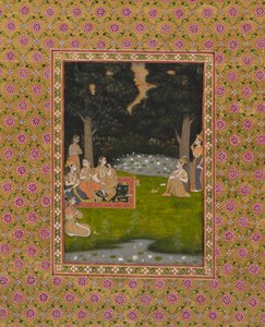 Hanımların ziyaret ettiği ormandaki soylu münzevi, c. 1760. by Unbekannt