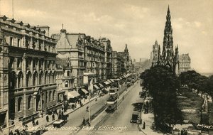 Princes Street Görünümlü Doğu, Edinburgh, 1920
