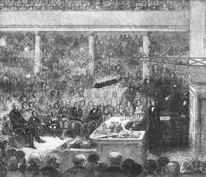 Profesör Faraday Kraliyet Enstitüsü'nde ders veriyor... 1856, 1901. by Unbekannt