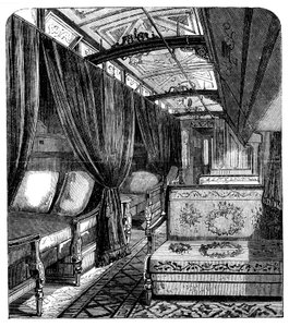 Union Pacific Demiryolu üzerinde Pullman yataklı vagon, c1869 by Unbekannt