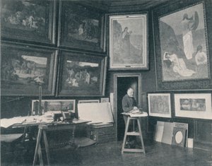 Puvis De Chavannes Stüdyosunda, c1897 by Unbekannt