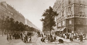 Bir bakkal dükkanının önündeki kuyruk, Paris Kuşatması, Fransa-Prusya savaşı, 1870-1871 by Unbekannt