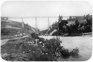Malleco Nehri Üzerindeki Demiryolu Köprüsü, Araucania, 1911 by Unbekannt
