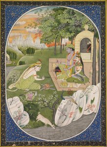 Ormandaki Rama, Sita ve Lakshmana, Ramayana Tales of God Rama, c. 1830. by Unbekannt