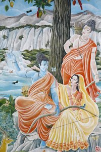 Rama, Sita ve Laxman. Pashupatinah, Katmandu, Nepal by Unbekannt