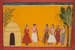 Rama ve Sita, Düğün Tarihini Belirlemek İçin Rahibe Götürülüyor, Ramayana