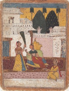 Ramkali Ragini: Dağınık Ragamala Serisinin Müzik Modları Çelenkinden bir sayfa, 18. yüzyıl. by Unbekannt