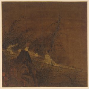 Nehir sahnesi: vahşi bambu arasında bir tekne, Ming hanedanı, 1368-1644. by Unbekannt