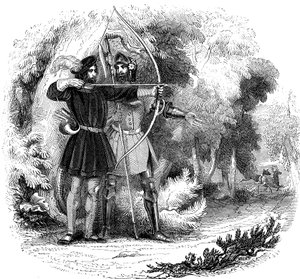 Robin Hood, efsanevi İngiliz halk kahramanı ve kanun kaçağı ve yoksulların şampiyonu, 19. yüzyılın başlarında by Unbekannt