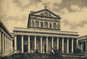 Roma - St. Paul Bazilikası'nın duvarsız ana cephesi, 1910. by Unbekannt