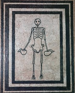 Bir iskeletin Roma mozaiği, 1. yüzyıl by Unbekannt