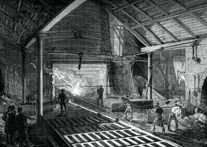 Domuzların içine erimiş demirin çalıştırılması, c1880 by Unbekannt