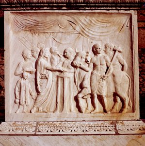 Bir öküzün kurban edilmesi, Vespasian Tapınağı, Pompeii, İtalya, 1. yüzyıl by Unbekannt