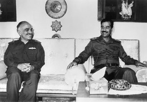 Saddam Hüseyin ve Ürdün Kralı Hüseyin, Irak, 1987 by Unbekannt