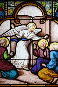 Saint-Corentin (Saint Corentin) katedrali, Quimper Angel Vitray: St Peter, Quimper, Fransa