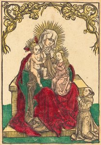 Aziz Anne, Madonna ve Çocuk ve Fransisken Keşiş, c. 1500. by Unbekannt