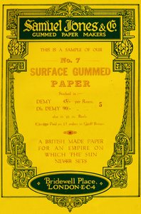 Samuel Jones & Company Yapışkanlı Kağıt Üreticileri reklamı, 1919 by Unbekannt