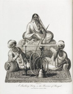 Bengal eyaletinde (Hindistan) sigara içme sahnesi by Unbekannt