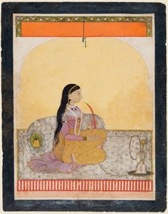 Oturan Hanım Nargile İçiyor, c. 1780. by Unbekannt