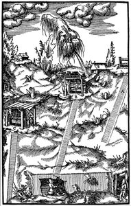 Bir Alman madeninin kesit görünümü, 1556 by Unbekannt