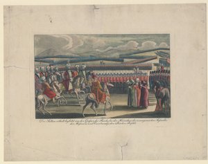 Türklerin Padişahı III. Selim, kırsaldaki yeni piyade teftişini memnuniyetle karşıladı by Unbekannt