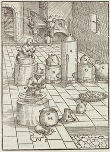 Altın ve Cıva Cevherlerinin Ayrılması - Cevherlerin Tanımından Gravür ve Madenciliğin Temel Yöntemleri, Lazarus Ecker by Unbekannt