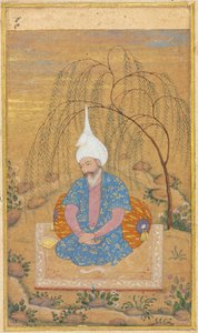 Şah Tahmasp I 1514-1576 Bir Manzarada Oturan, c. 1575. by Unbekannt