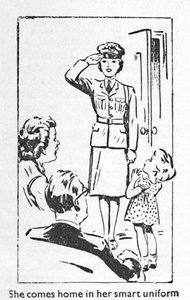 Eve akıllı üniformasıyla geliyor, 1940 by Unbekannt