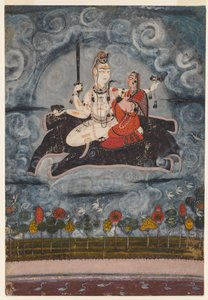 Gajasuras Hide üzerinde Shiva ve Devi, c. 1675-1680. by Unbekannt