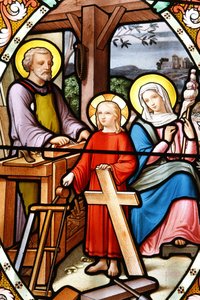 La Salette Meryem Ana Tapınağı Vitray pencere İsa babasının atölyesinde, La Salette, Fransa by Unbekannt