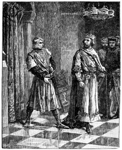 Simon de Montfort, Henry III, 1257, c1880 ile tartışıyor by Unbekannt