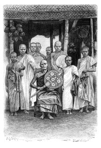 Singhalese Budist Rahipler, Sri Lanka, 1895 by Unbekannt