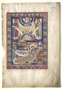İncil Kitabından Kesilen Tek Yaprak: Doğuş recto, c. 1190. by Unbekannt
