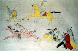 Savaşta Sioux savaşçıları, c1890 by Unbekannt