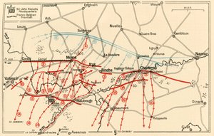 Mons ve Charleroi, c1914, c1920 Yakınlarındaki Baş Operasyonların Taslağı. by Unbekannt