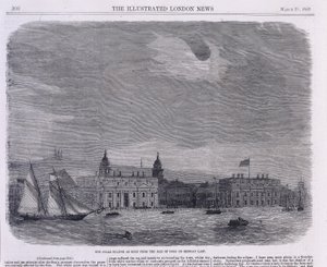 Kraliyet Gözlemevi üzerinde görülen güneş tutulması, Greenwich, 1858 by Unbekannt