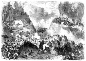 İspanyol birlikleri, Monte Cristo geçidinde Santo Domingo halkıyla savaşıyor, 1864 by Unbekannt