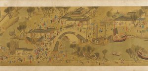 Nehirde Bahar Şenliği, Qing hanedanı, 18. yüzyıl. by Unbekannt
