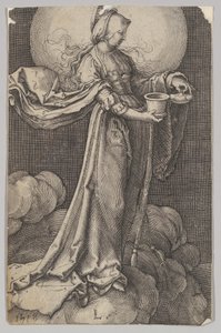 Bulutların üzerindeki St. Mary Magdalene ters copy.n.d. by Unbekannt