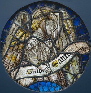 Bir Parşömen Tutan Bir Melek ile Vitray Yuvarlak, c. 1425-1450. by Unbekannt