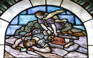 Vitray : David ve Goliath, Budapeşte, Hongrie by Unbekannt